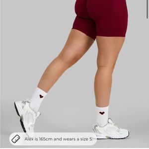 Women's Burgundy Athletic Bike Shorts